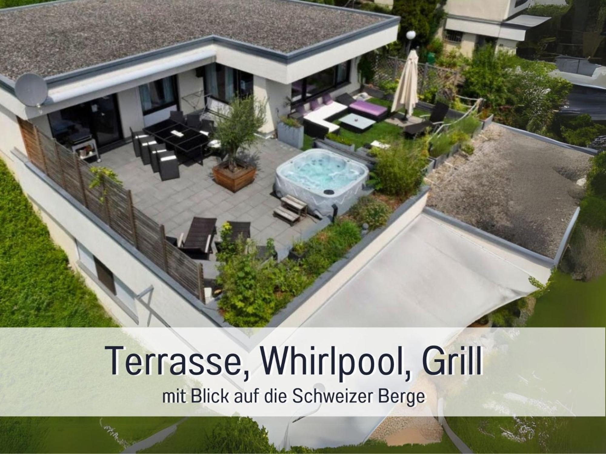 Penthouse - 3 Schlafzimmer- Sonnige Dachterrasse -Whirlpool & Alpenblick - Perfekt Fuer Romantik Oder Familienurlaub Mit Kind, Hund Willkommen - By Ferienwohnenamsee - Uberlingen Dış mekan fotoğraf